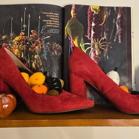 ๐ Autumn Enchantment Heels โ Franco Sarto ๐ Size 9  Suede block heels - Picture 4 of 8